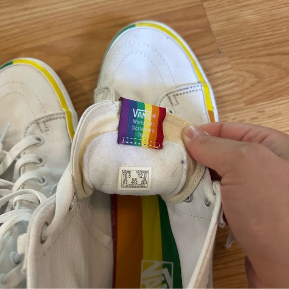 Vans Sk8-Hi Tapered Rainbow Foxing White Rainbow Pride VN0A4U16MWF Sneaker Shoe - Picture 12 of 12